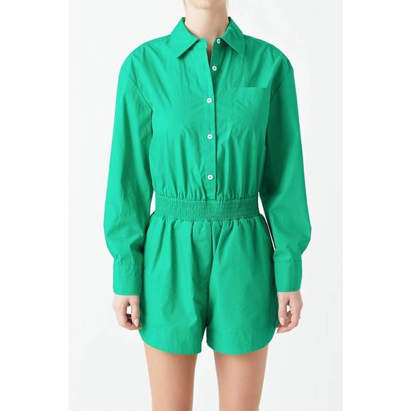 NEW ENGLISH FACTORY lucky day romper in kelly green - Picture 1 of 6